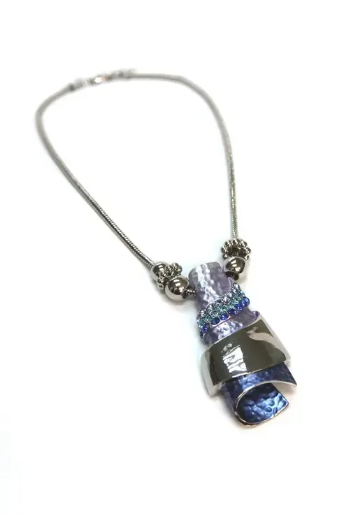 Ketting toenga  met paarse hanger