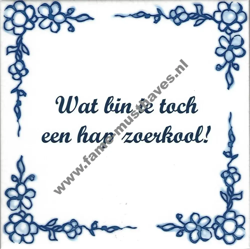 Tegeltje Deventers dialect - Wat bin ie toch een hap zoerkool