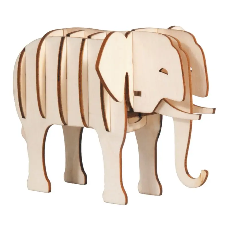 3D puzzel olifant van hout