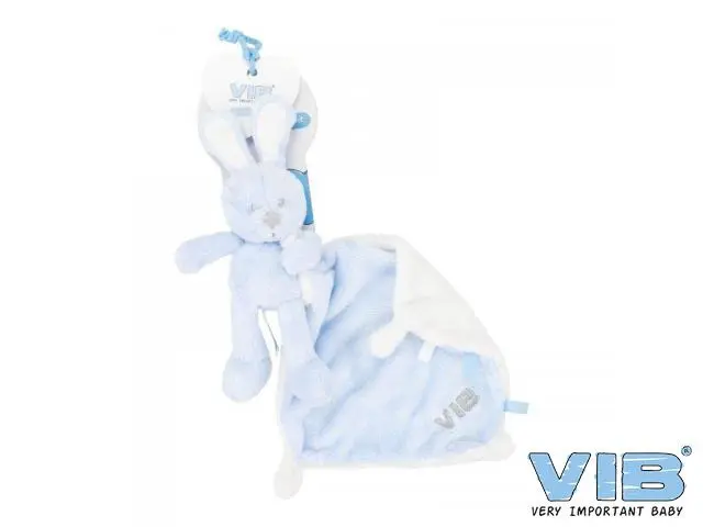 Baby knuffeldoekje VIB konijn blauw