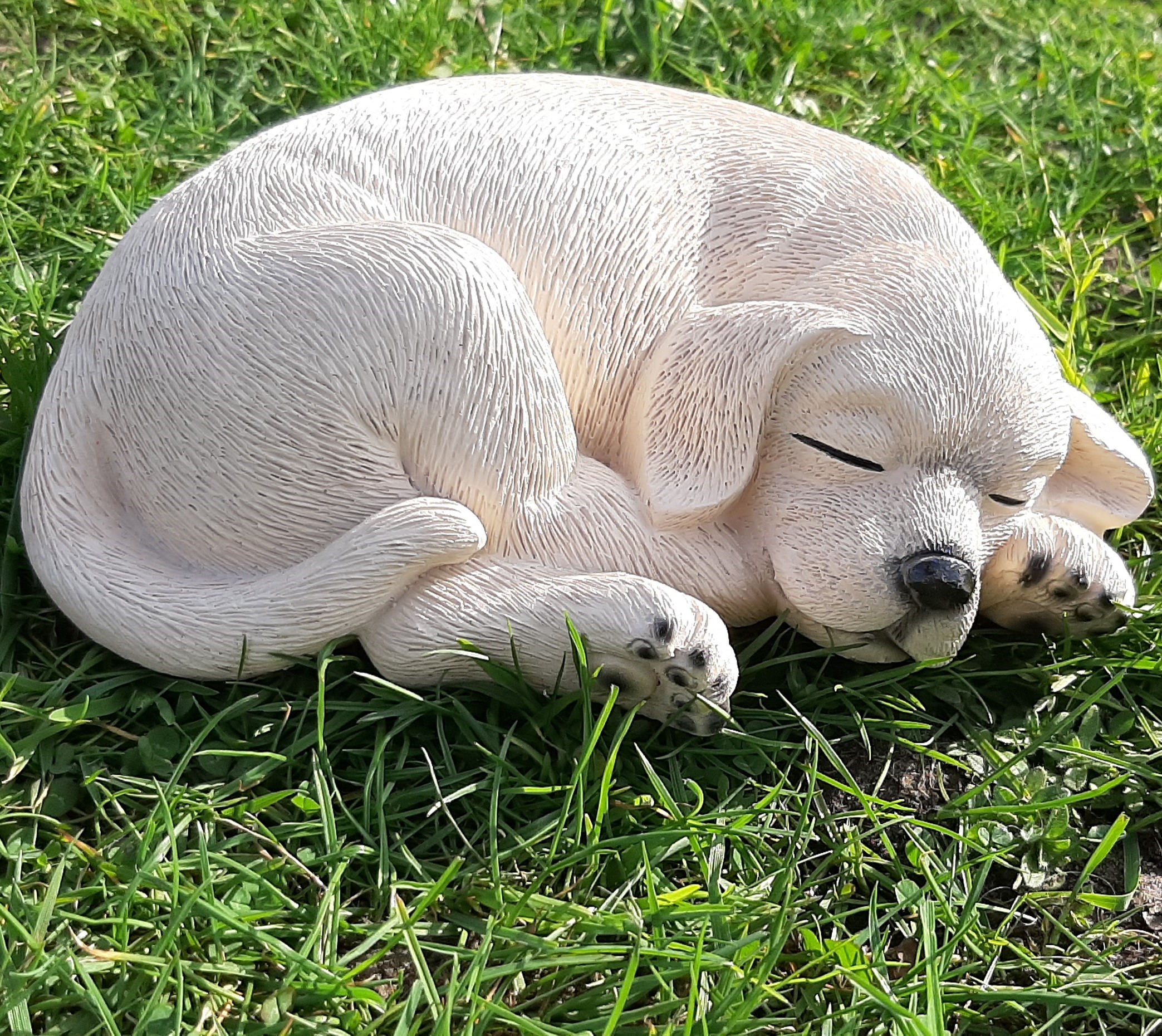 Puppy labrador blond beeldje 20 cm breed