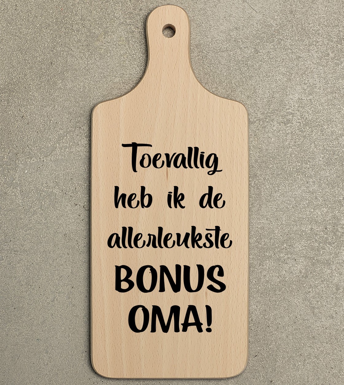 Houten borrelplank met tekst allerleukste bonus oma - liefdevol cadeau
