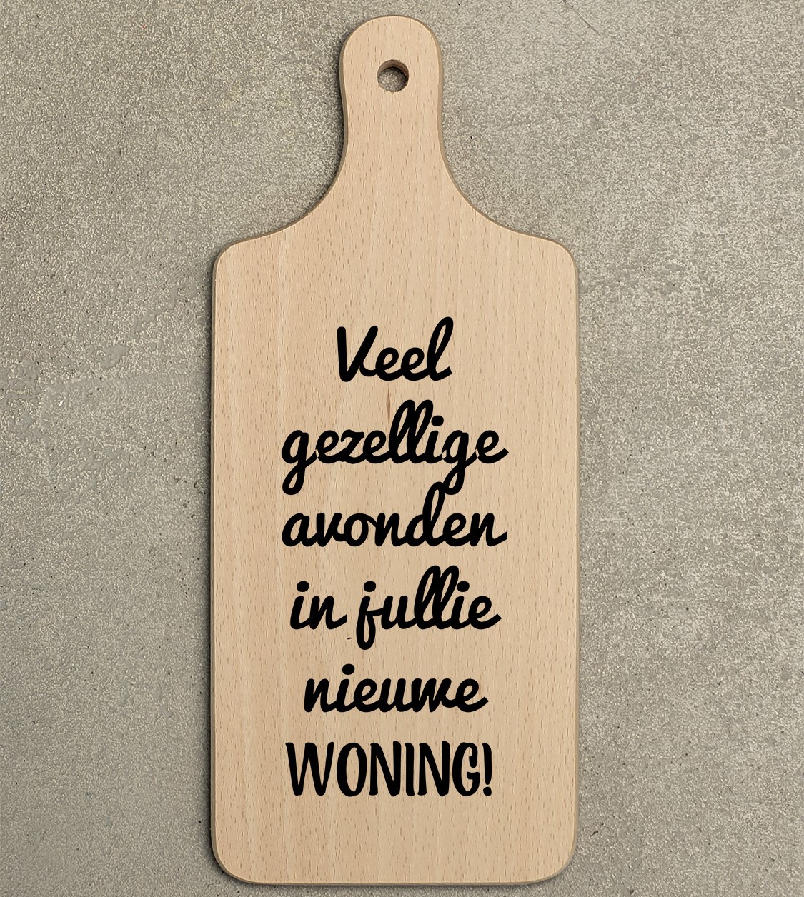 Borrelplank nieuwe woning – Housewarming cadeau met tekst