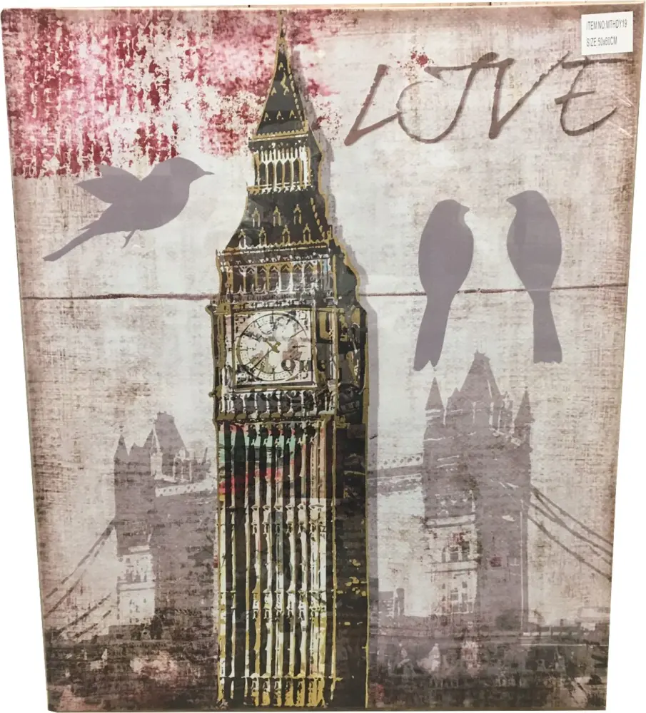Canvas schilderij Londen met tekst LOVE