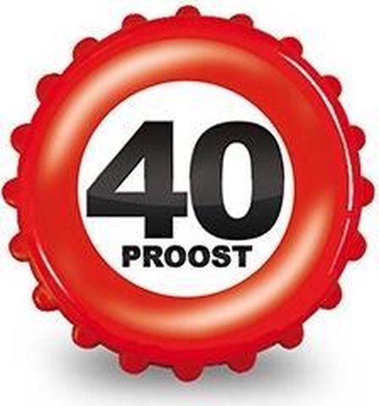 Feestelijke 40 Jaar Flesopener met Magnetische Koelkastbevestiging
