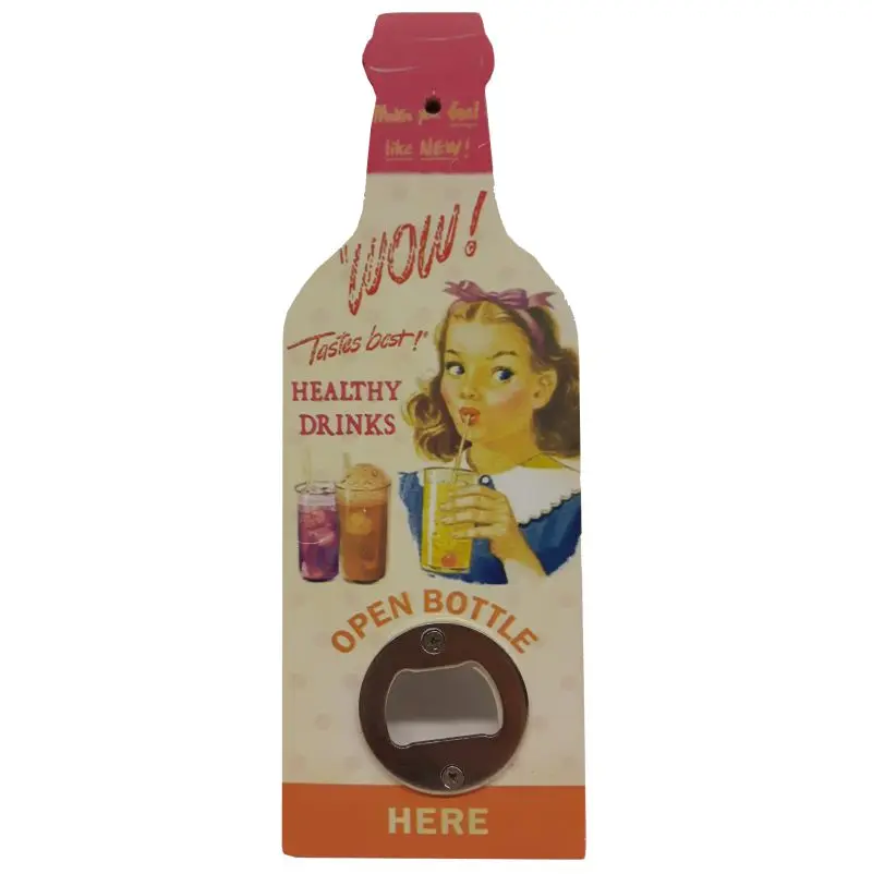 Flesopener hout met vintage opdruk | SALE
