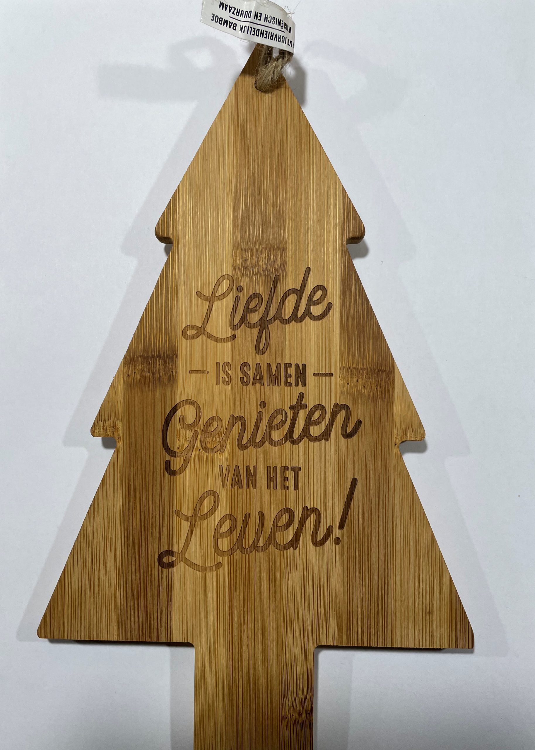 Borrelplankje kerst met tekst Liefde is samen genieten van het leven