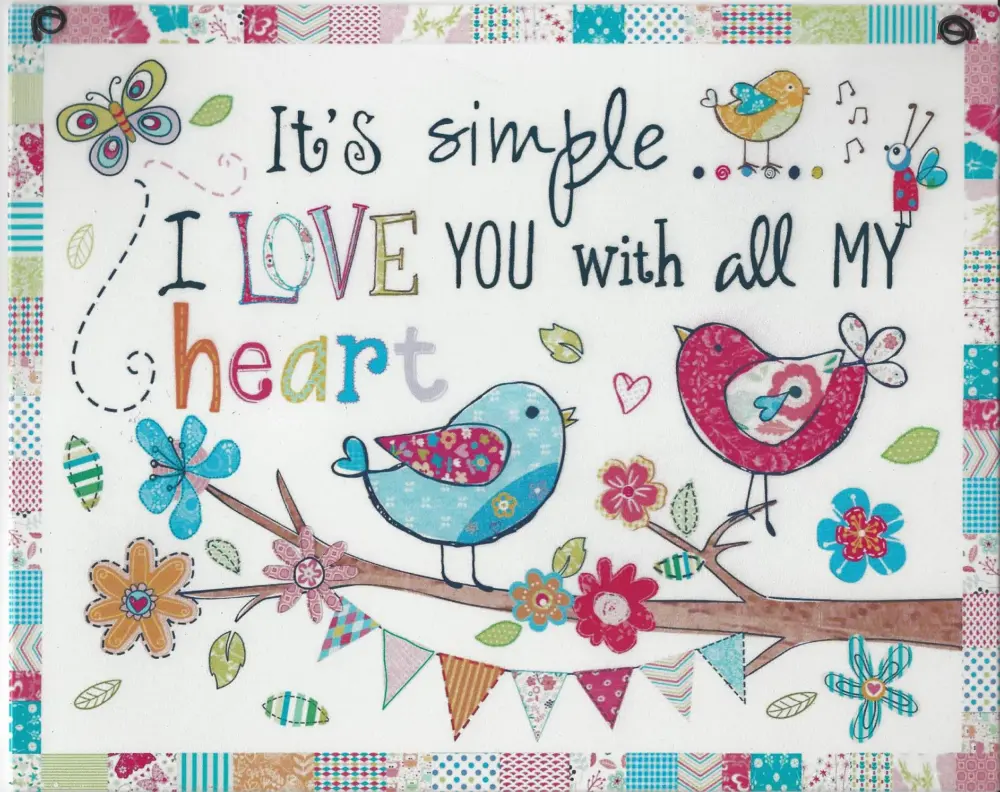 ekstbord "It's Simple, I Love You" – Romantische Wanddecoratie | Perfect Cadeau voor Je Geliefde