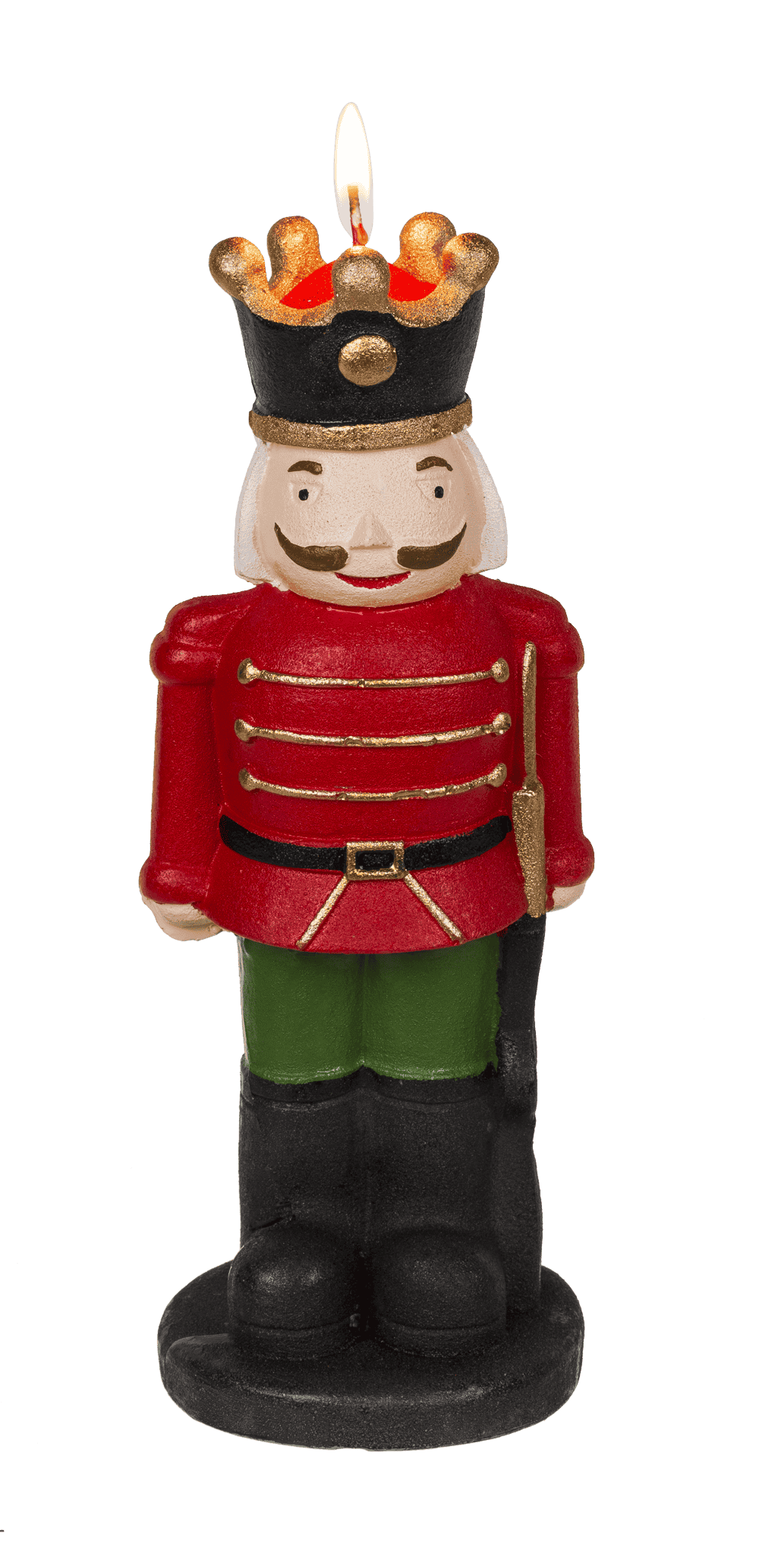 Kerst kaars notenkraker rood 21cm hoog