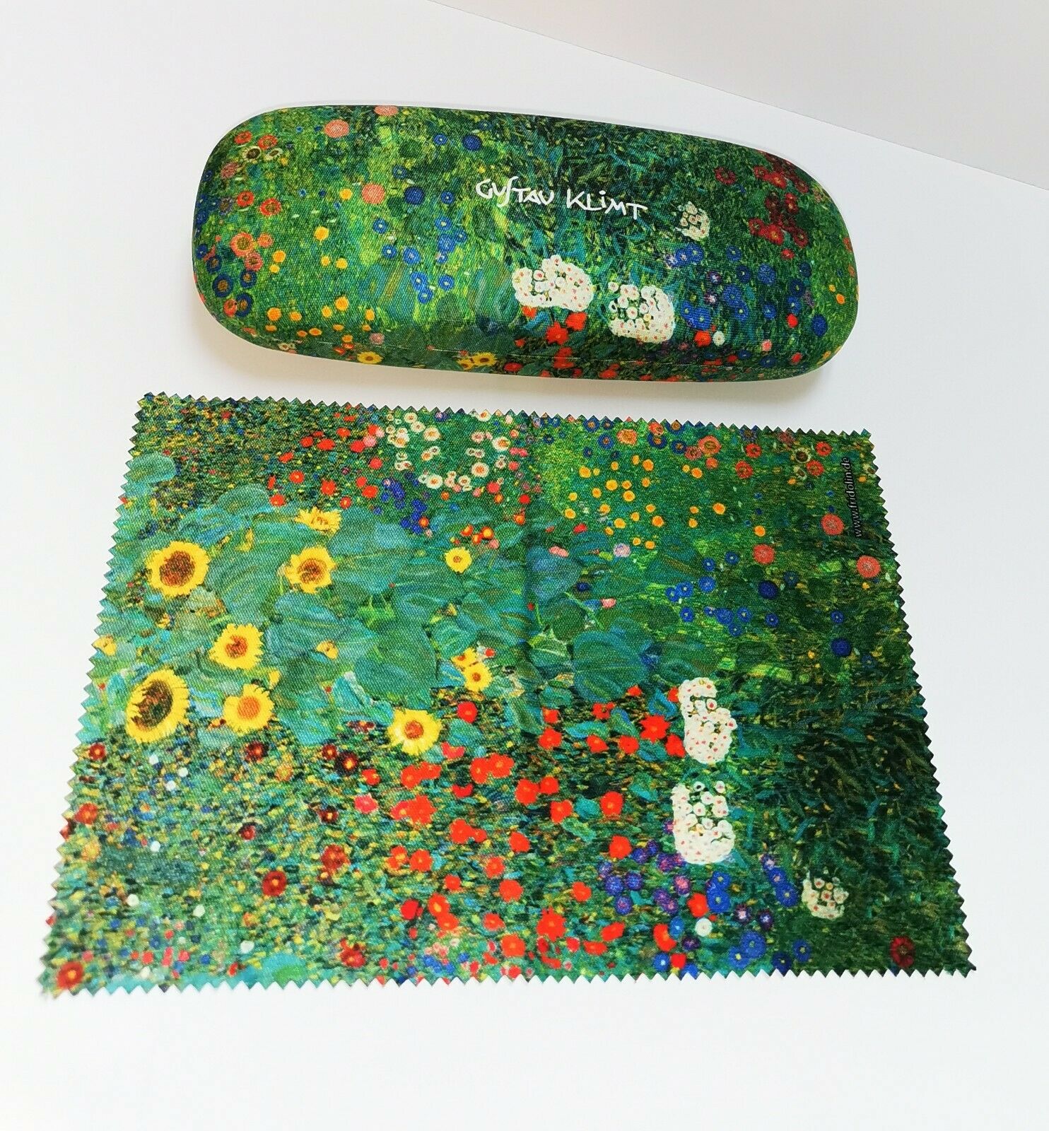 Luxe brillenkoker met poetsdoek Gustav Klimt Boerentuin