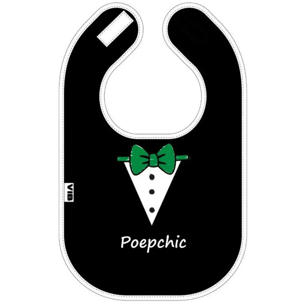 Slabbetje Poepchic zwart met vlinderstrik Very Important Baby