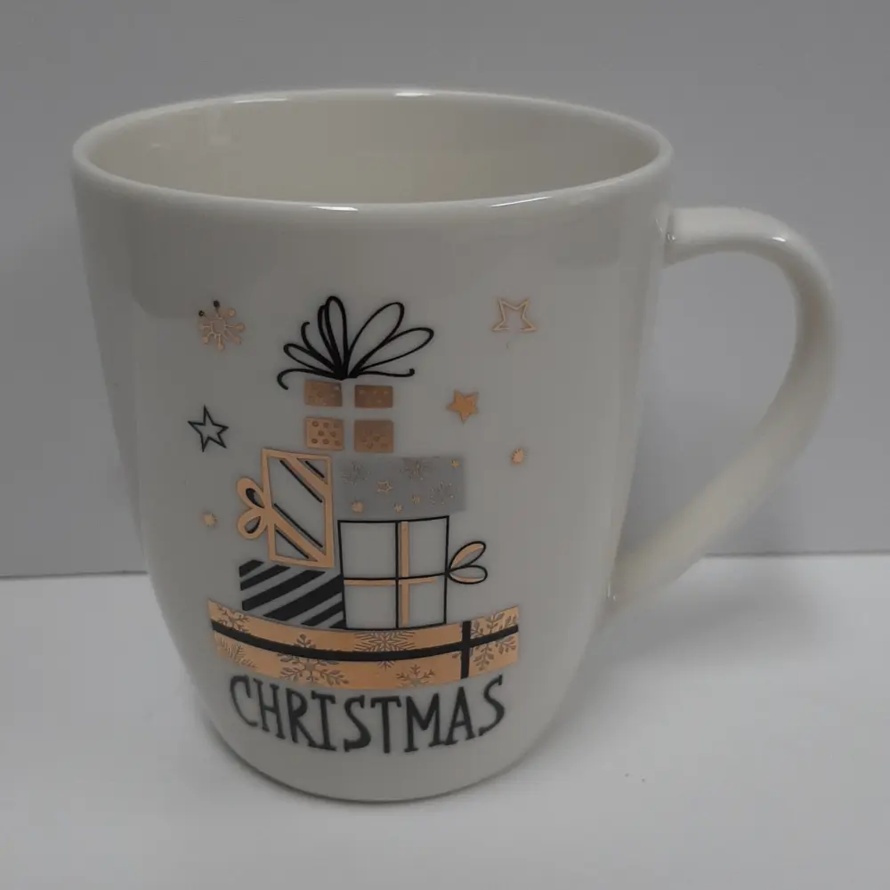 Mok kerst - Christmas wit met cadeautjes