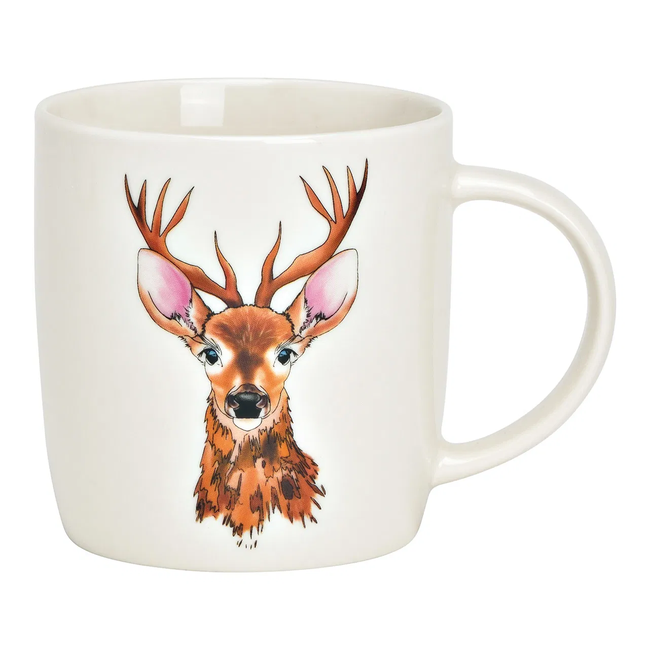 Mok kerst met prachtig gedetailleerd hert als decor