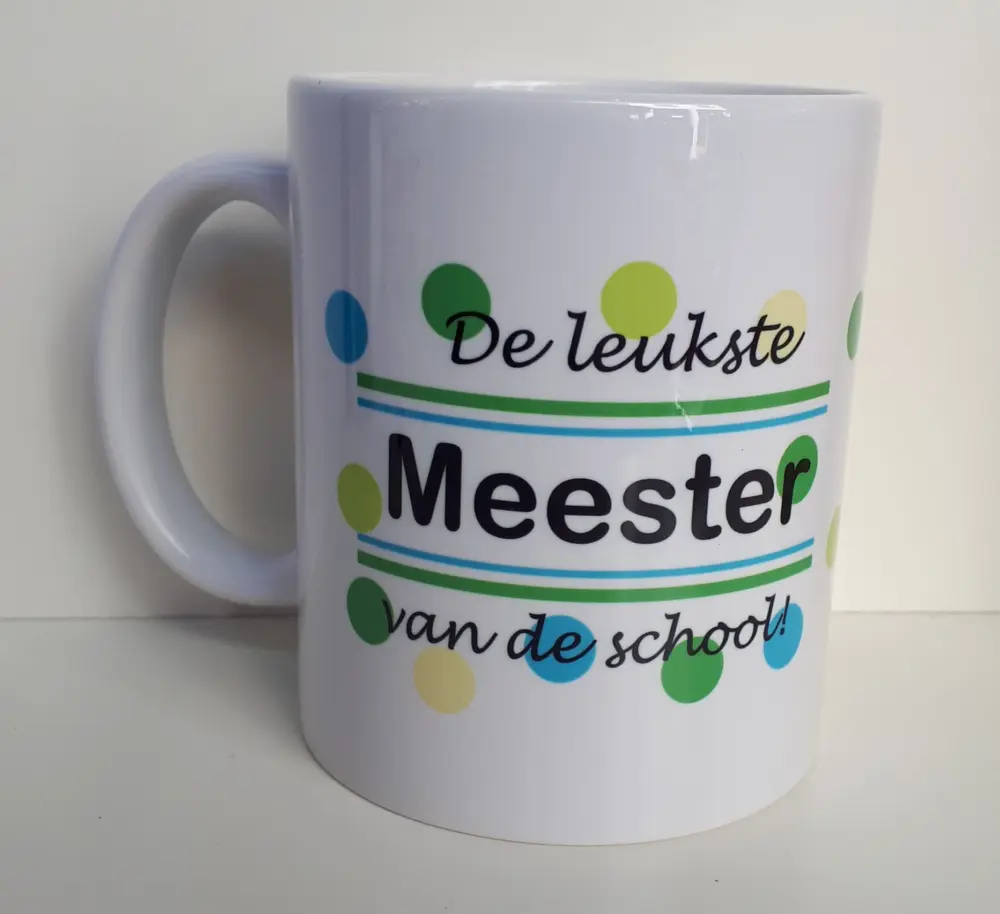 Mok met opdruk De leukste MEESTER van de school