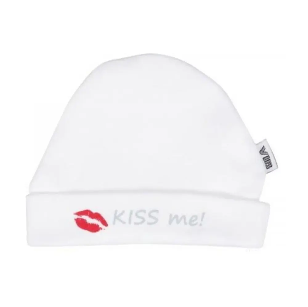 Mutsje wit Kiss me van Very Important Baby (VIB)