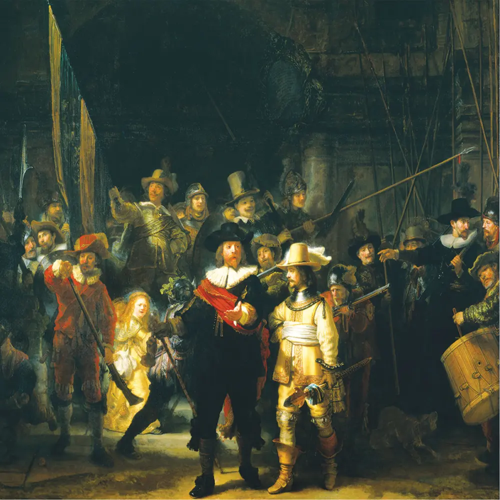 Onderzetter set Rembrandt de Nachtwacht 6 stuks