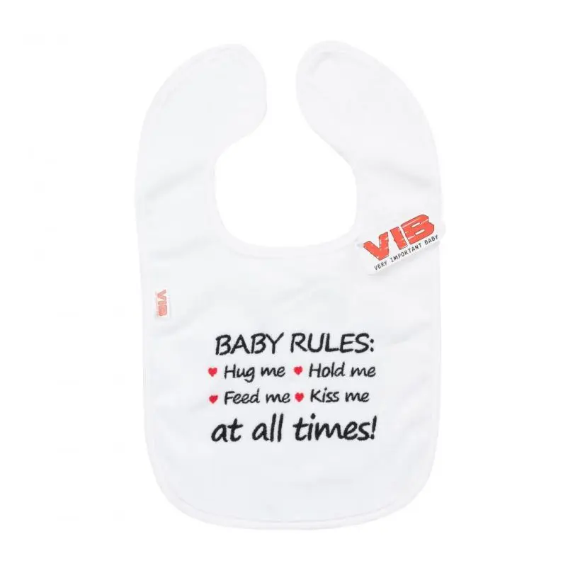 Slabbetje Very Important Baby wit rules at all times