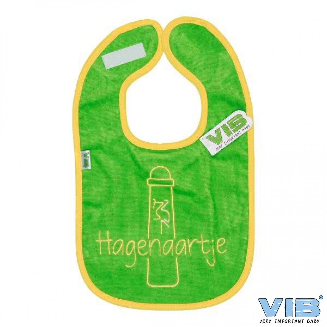 Slabbetje Hagenaartje in groen met gele details