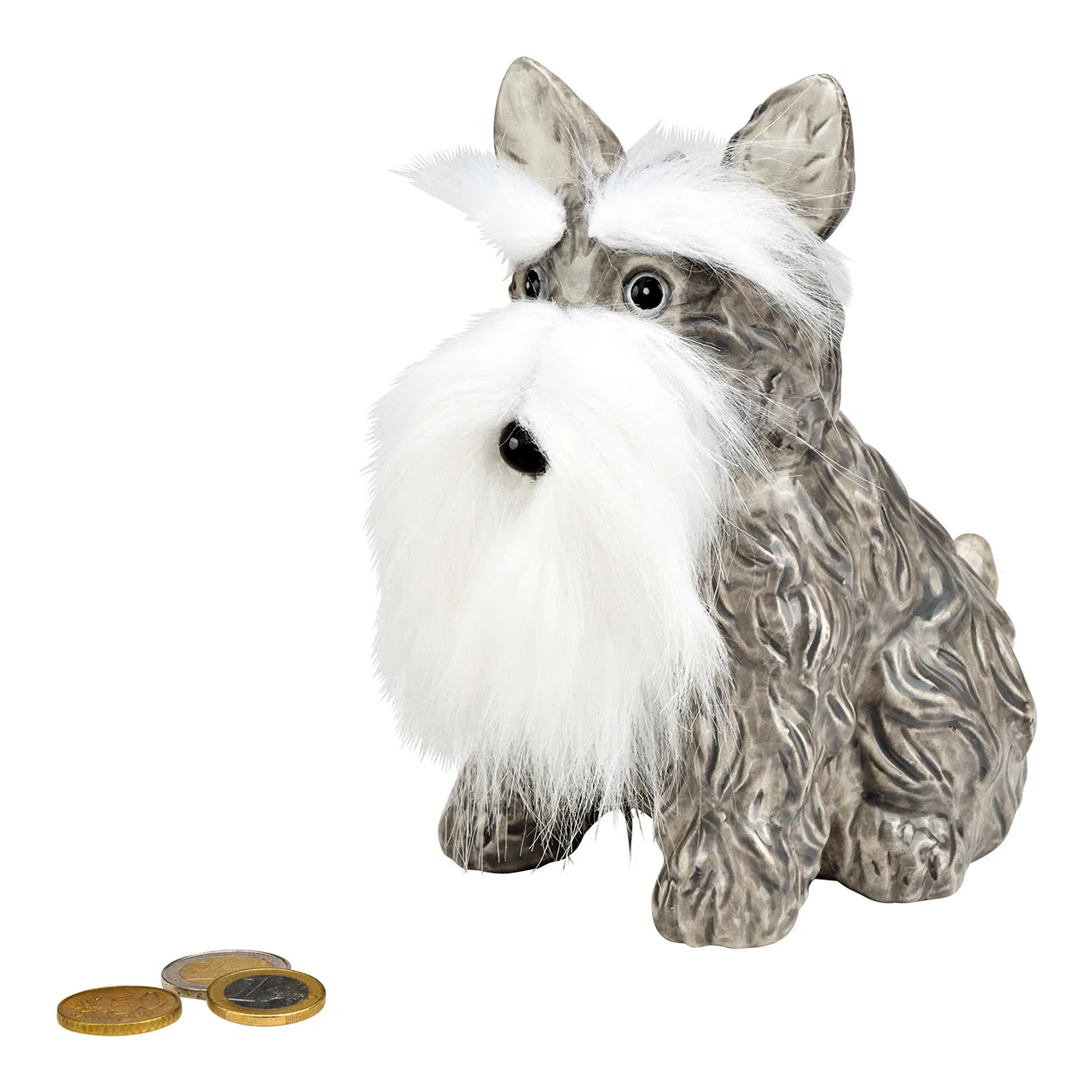 Spaarpot Schnauzer hond van keramiek – Origineel cadeau met realistische details