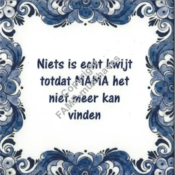Tegeltje niets is echt kwijt totdat MAMA het niet meer kan vinden