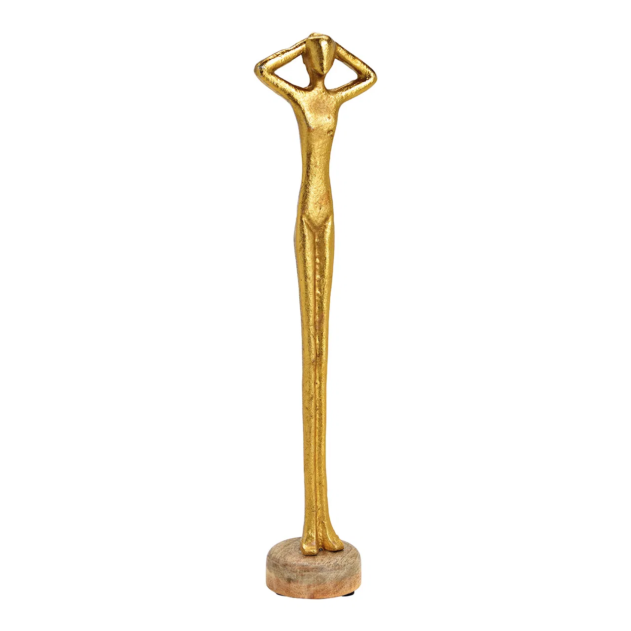 Staand beeld figuur mens in goudkleur 39cm hoog