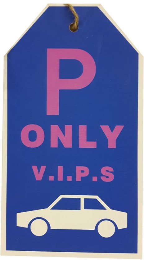 Tekstbord parkeren met auto parkeerplaats only VIPS