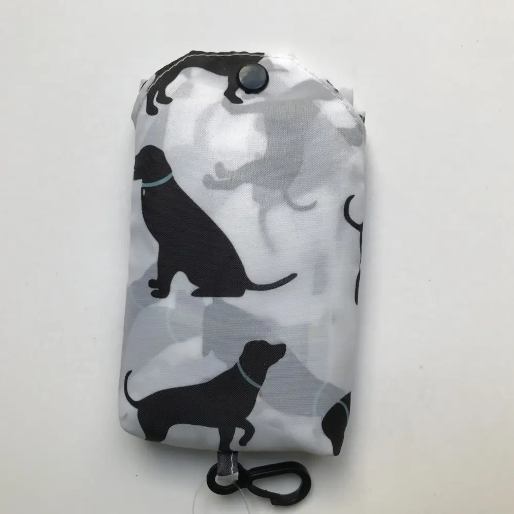 Vouwtasje wit met honden symbool print