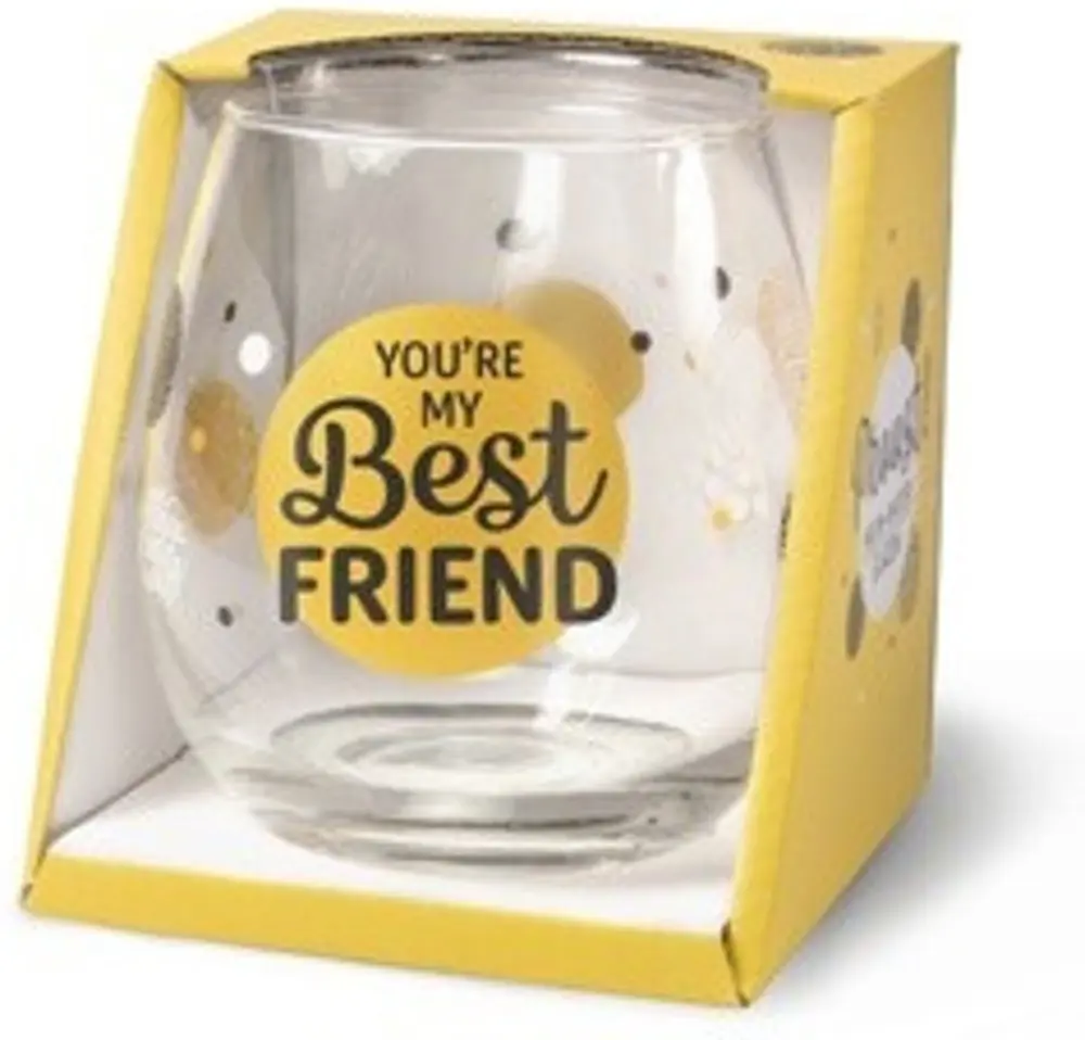 Water- wijnglas met tekst over vriendschap You are my best friend