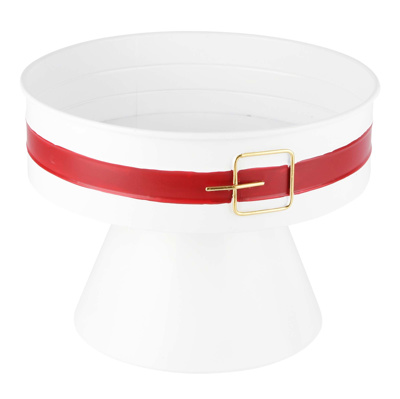 Wit Metalen Dienblad op Voet – Kerstsfeer met Santa’s Riem!