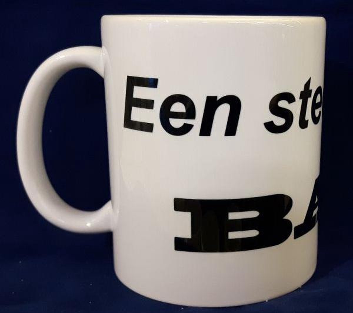 Witte koffiemok Een steengoede bak